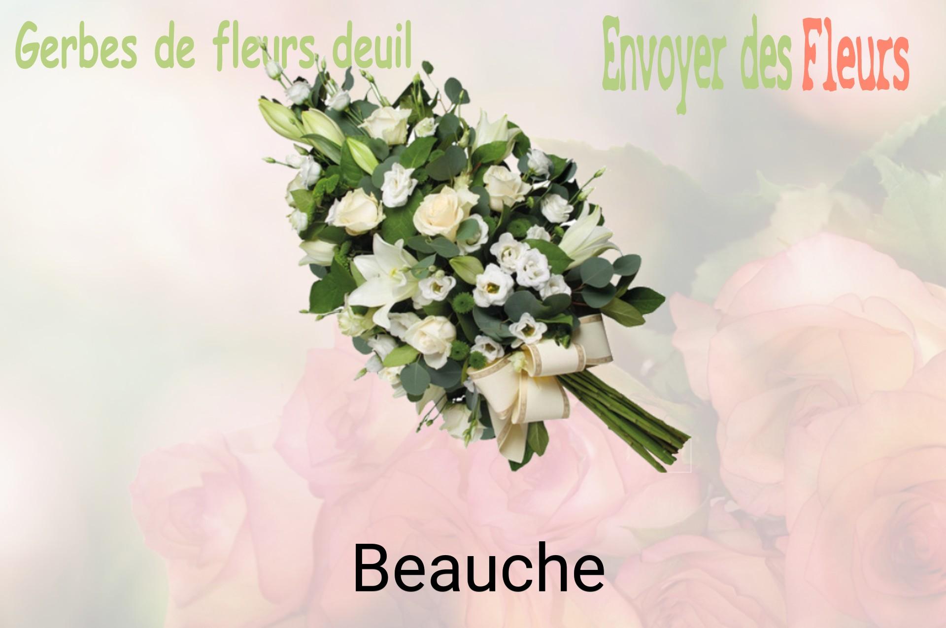 Gerbe de fleurs de deuil livrée à Beauche